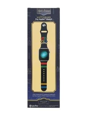 Warner Bros. Harry PotteBlack Silicone Apple Watch Band with House Crest Accents